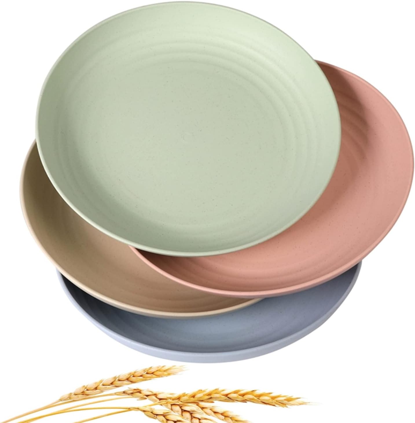 Wheat Straw Plates Lightweight Unbreakable Dinner Dishes Plates Set Dishwasher & Microwave Safe (Extra Large 4 Pack 10')