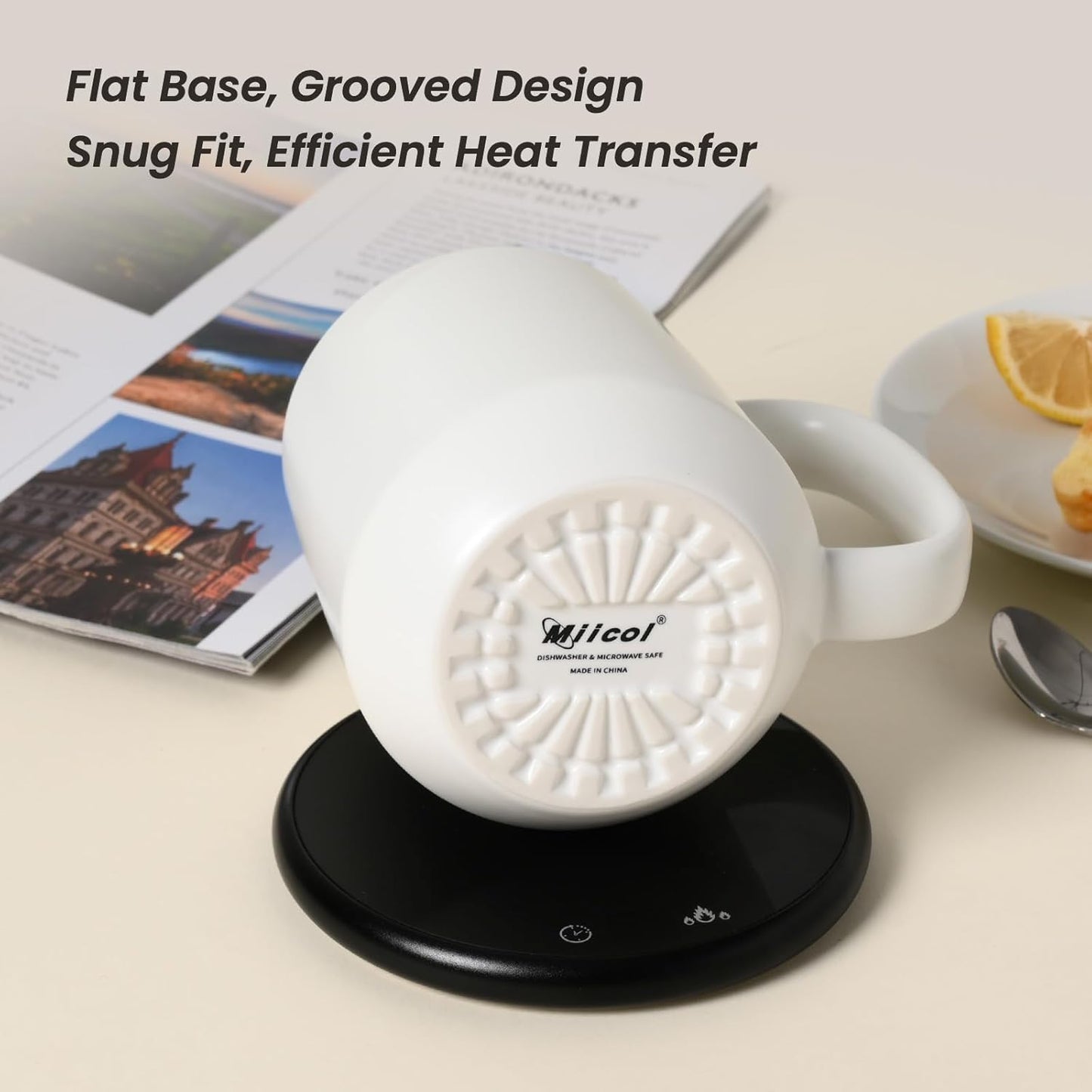 Miicol 16 oz Large Ceramic Coffee Mug, Tea, Mulled Drinks Cup, Gift for Office Staff or Home Using, Microwave and Dishwasher Safe, Frosted Surface, White