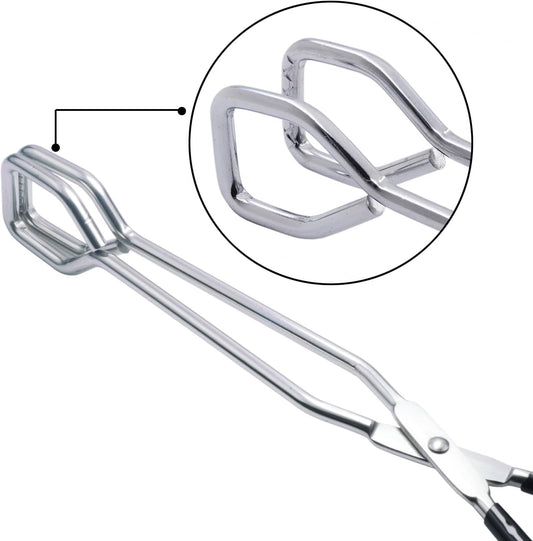 10-Inch Heavy Duty Stainless Steel Kitchen Scissor Tongs, Set of 2