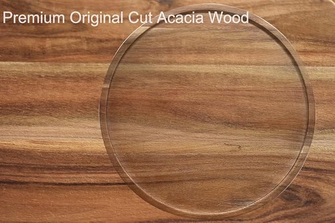 11" Acacia Wood Lazy Susan Organizer Kitchen Turntable for Cabinet Pantry Table Organization,2 Pack