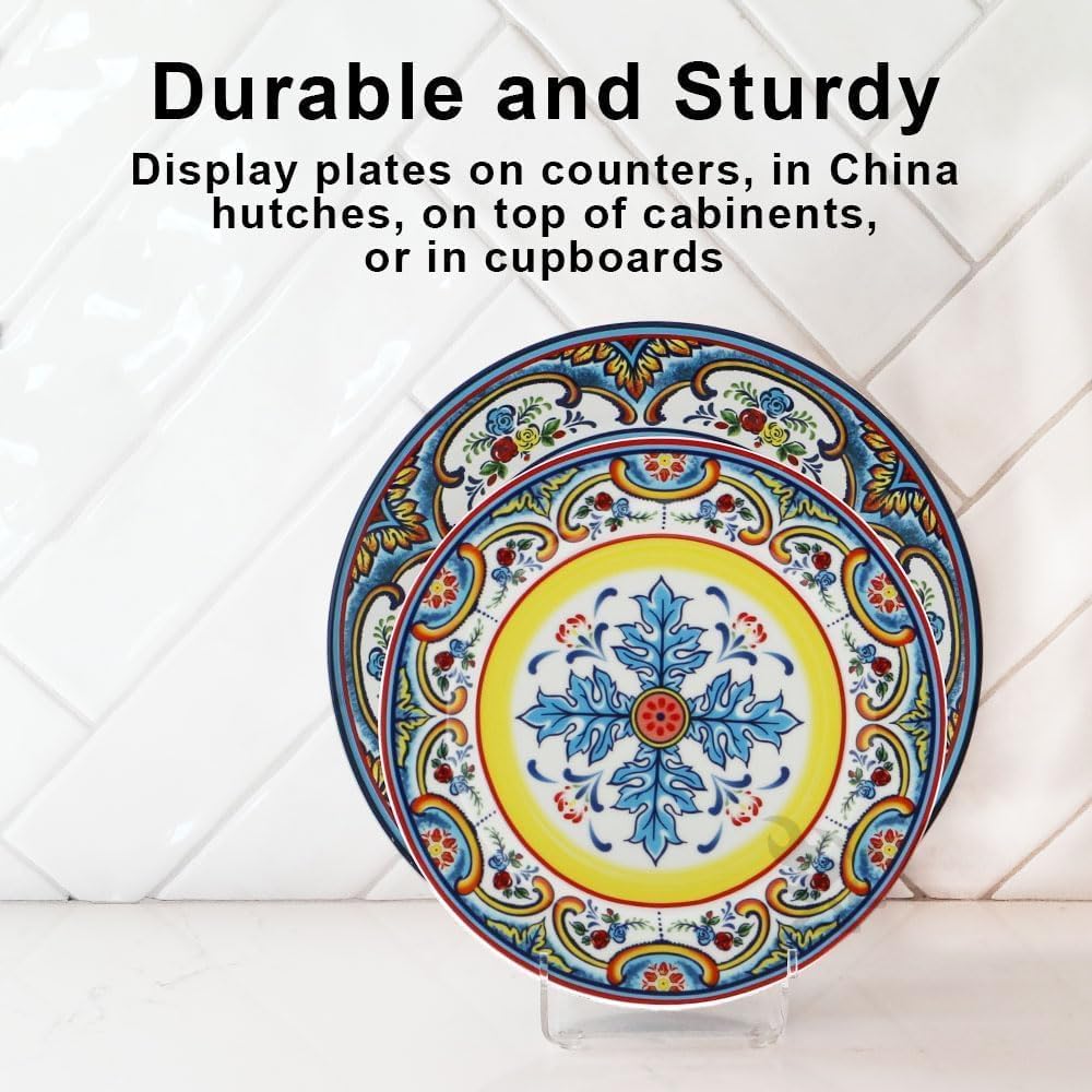 OnFireGuy Plate Dinnerware Display Stand for Kitchenware Plates Platters China Display Rack Place Setting Holder (2 Pack, 2 Tier)
