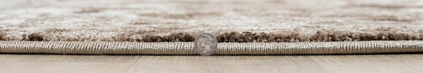 Keen Home Design Area Rugs - 8ft Round Non-Shedding, Abstract Rugs for Kitchen, Living Room, Bedroom, Dining Room, Entryway - Size: 7'10" Round, Multi