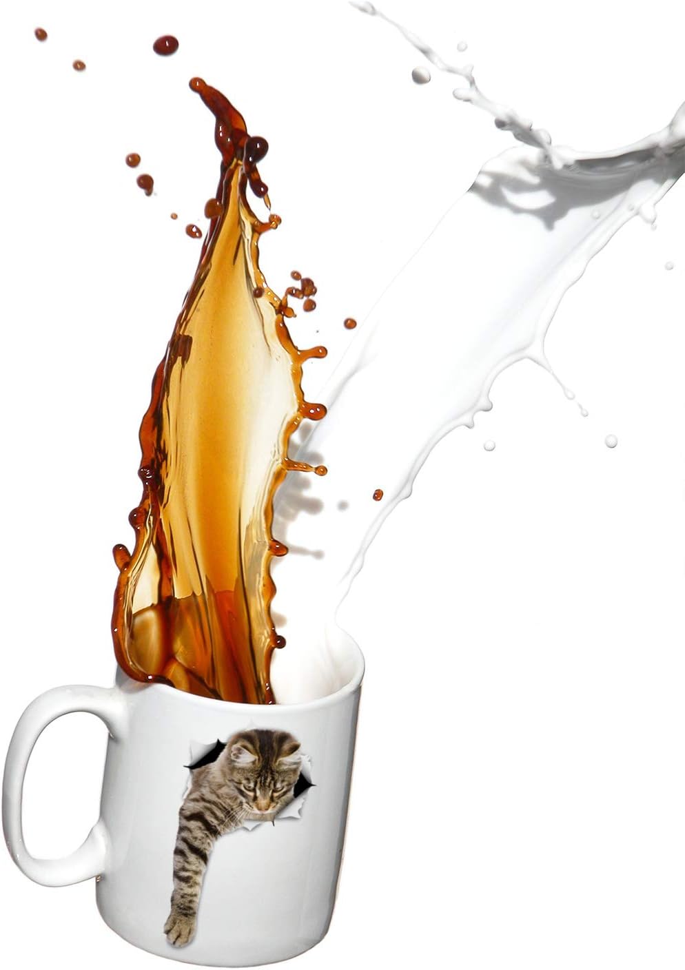 Winston & Bear Cute Reaching Tabby Cat Mug - Funny Ceramic Coffee Mug Gift for Cat Lovers - Perfect Birthday or Christmas, Father's or Mother's Day Gift (15oz)