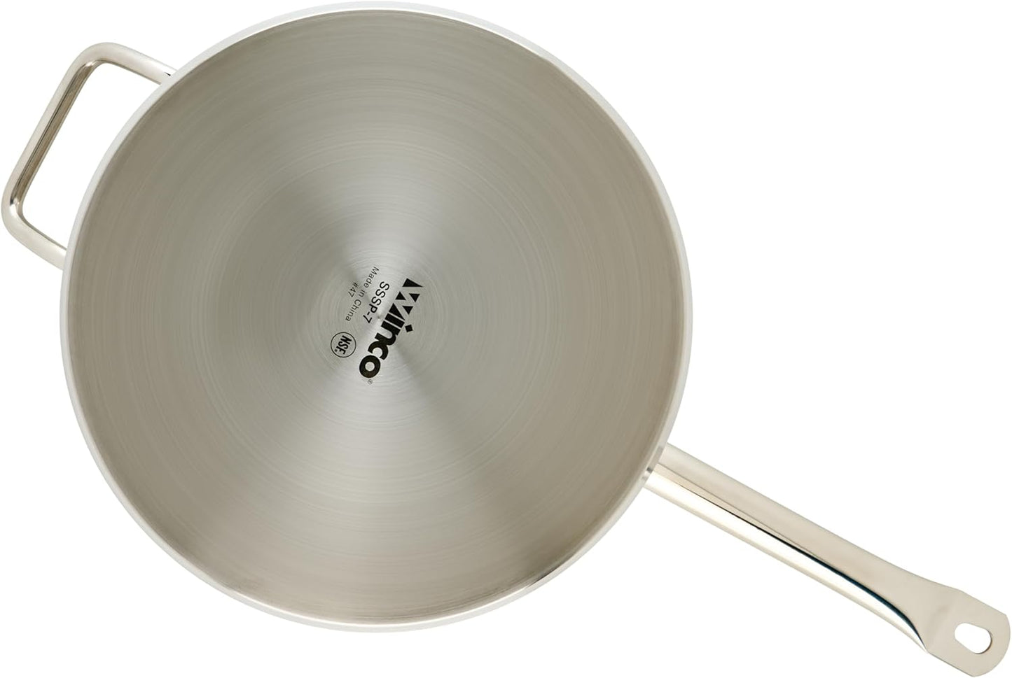 Winco Heavy-Duty Stainless Steel Sauce Pan with Cover and Helper Handle, 7.5 Quart