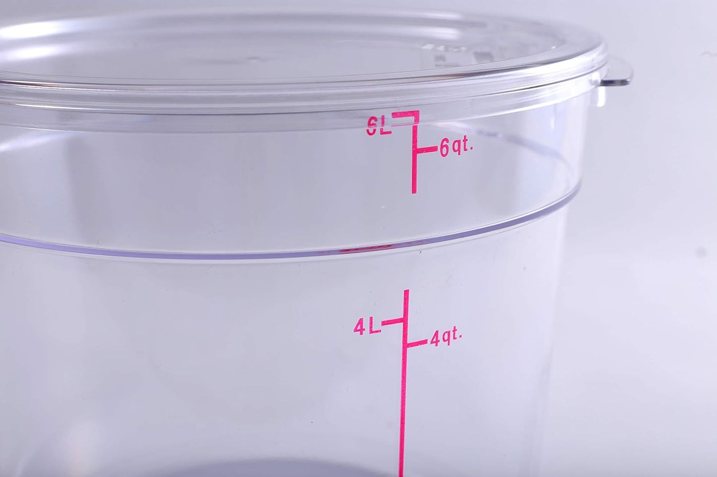 Hakka 6 Qt Commercial Grade Round Food Storage Containers With Lids,Polycarbonate,Clear - Case of 5