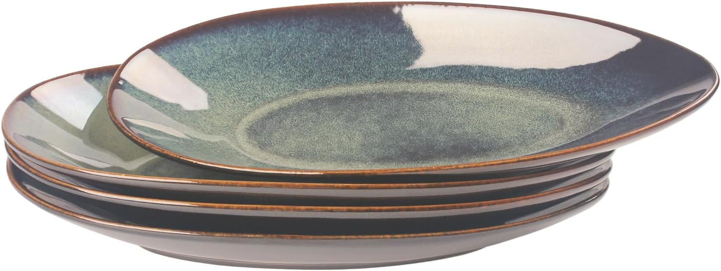 Serving Platter Olives Plate Set of 4, Large Serving Tray for Entertaining, Porcelain Trays and Platters, Salad Appetizer Tray,Dishwasher & Microwave Safe, 12.4 Inch