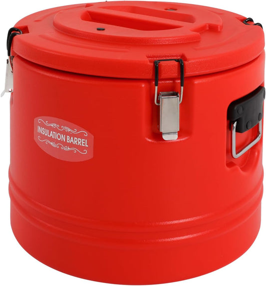 DYNAMI Large Insulated Food Container, 8 Gallon Portable Commercial Food Warmer Insulated Soup Container Cold Hot Box for Catering,Stainless Steel Inner Liner, Sealed and Leak-proof (Red, 8 Gal)