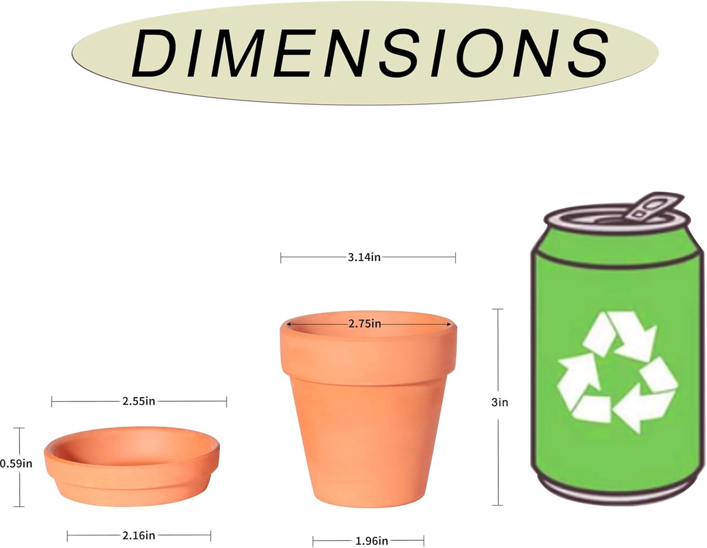 3 Inch Terracotta Pots with Saucer-20 Pack Succulent Cactus Plant Pots with Drainage Hole, Great for Plants Garden Windowsill Indoor & Outdoor Wedding Favors Gifts