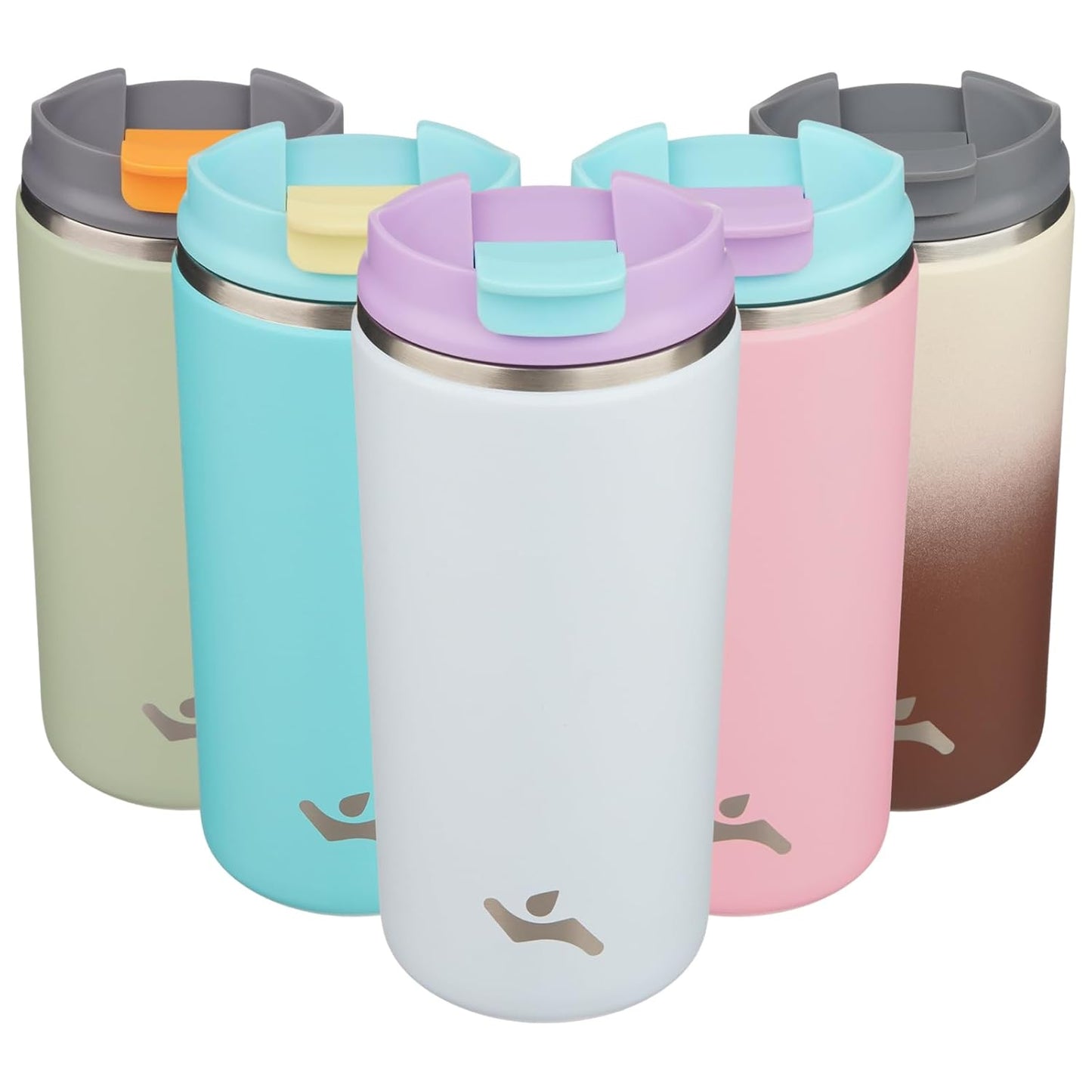 Tumbler with Lid, 12 oz Travel Coffee Mug Double Wall Vacuum Stainless Steel Thermal Metal Cup Insulated Water Bottle,Haze Ash