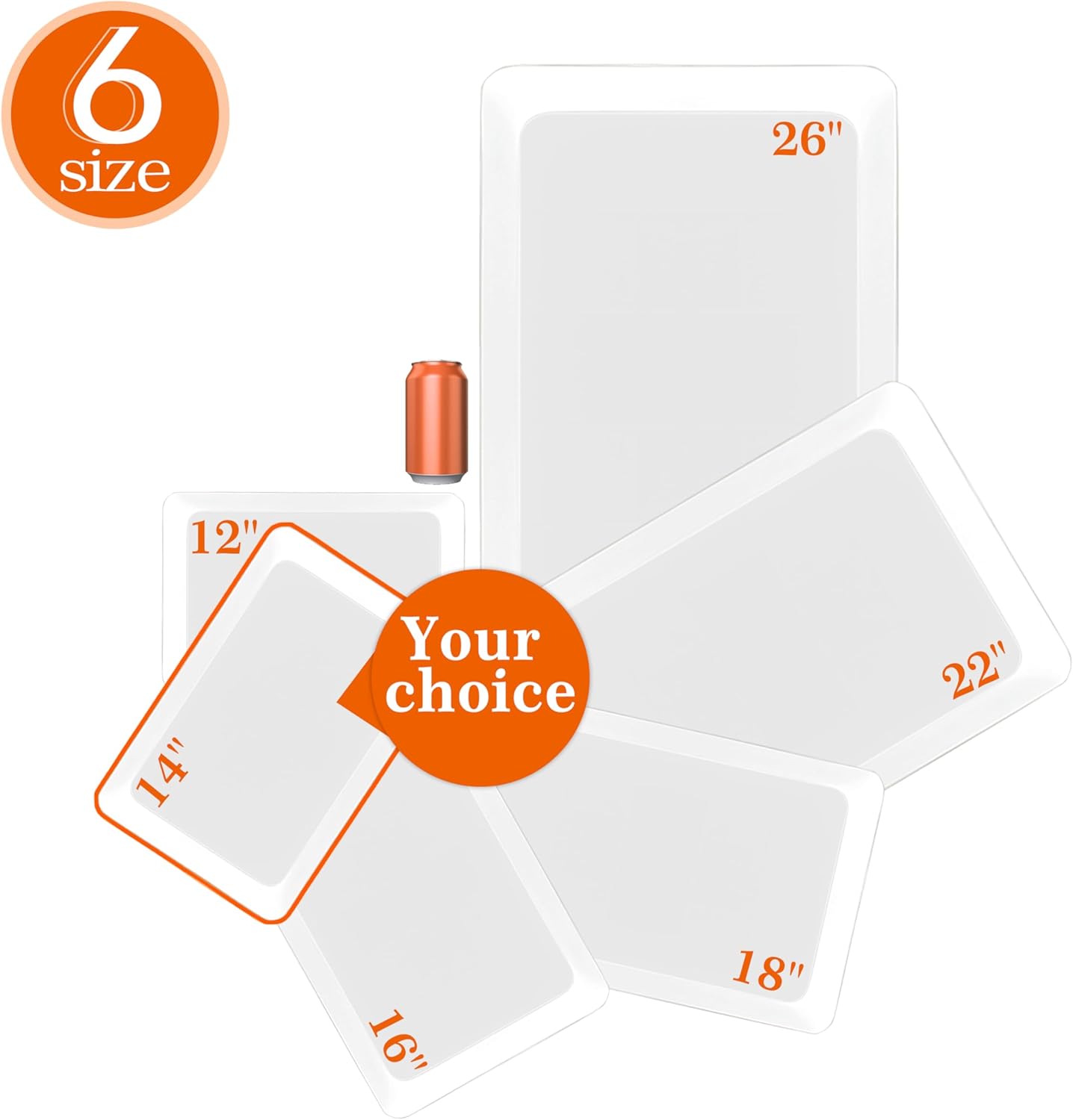 Serving Tray Platter, 4 Pack Food Tray for Veggie Fruit Snack Dessert Cookie Cheese, Food Trays for Party Supplies Display, Plastic Platters for Serving Food, Large White Trays, BPA Free