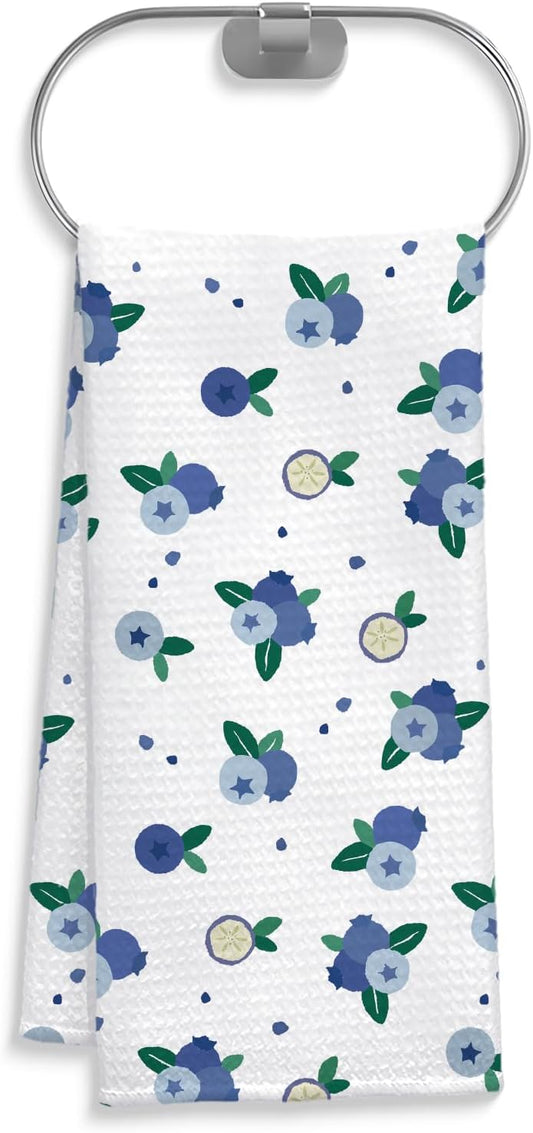 Blueberry Decor Kitchen Towel, Blueberry Hand Towel Dish Towel for Kitchen Bathroom Decor, Fruit Lover Gifts, 16x24 Inches
