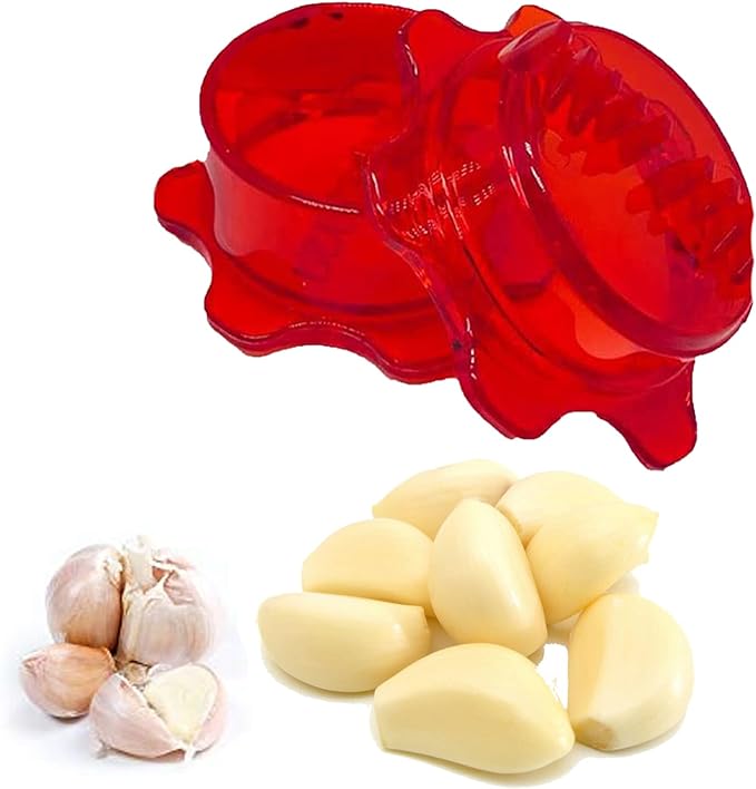 Angel’s Peel Lounge Gerlic Mincer, Manual Garlic Press for Quick Meal Preparation - Kitchen Tools for Mincing Gerlic, Ginger, Herbs, Nuts (Red Color)