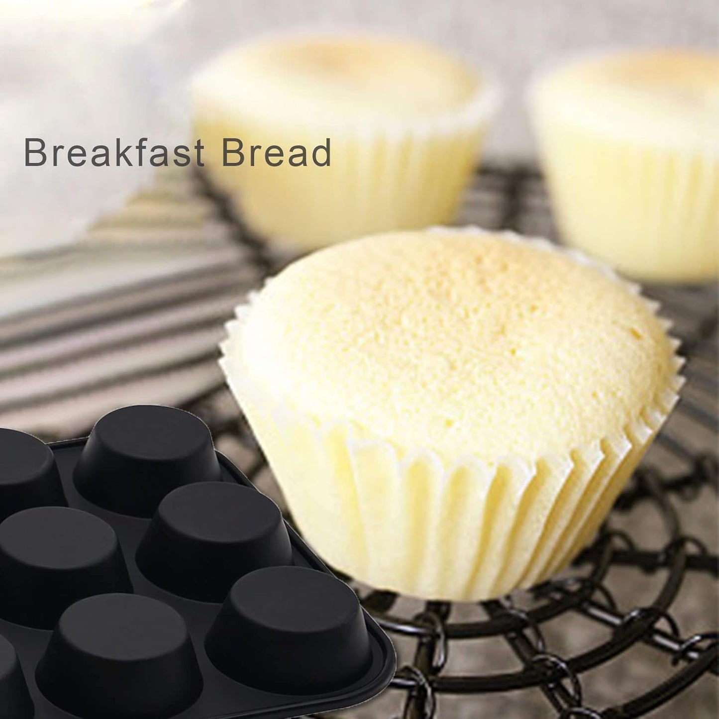 Silicone Muffin Pan Set,2 Pcs 2.8" 12 Cups Egg Bite Mold,Non-Stick,Easy Release,For Egg Muffins, Cupcakes, Large Muffins,Pizza Muffins,Cheesecakes(Black + Red)