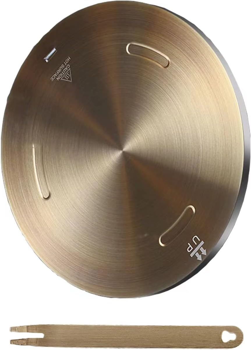 11inch Heat Diffuser Plate, Grourarty Stainless Steel Cooking Induction Adapter Simmer Plate for Electric Gas Glass Cooktop Hob Ring, Induction Cooktop Converter Plate With Handle
