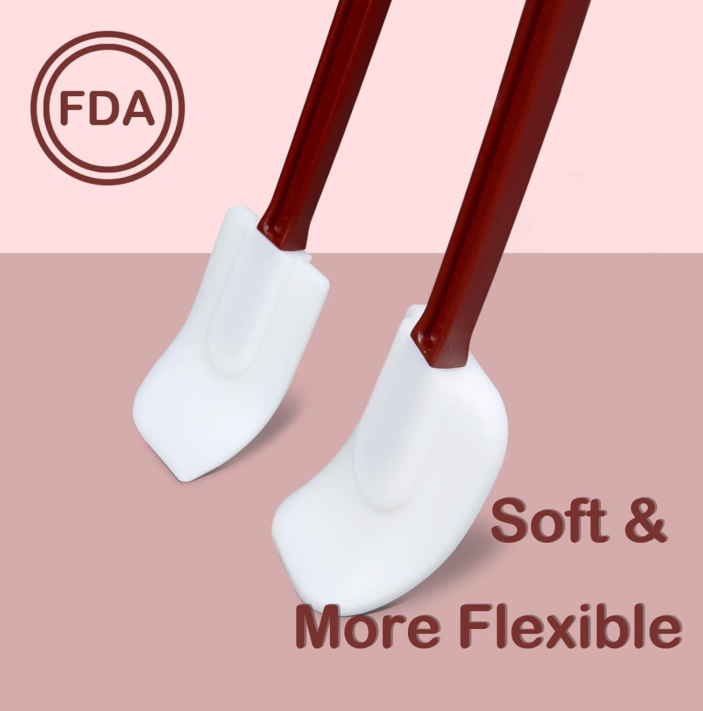 14 INCH Silicone Spatulas Heat Resistant Heavy Duty Rubber Spatulas Commercial Spatulas Set for Kitchen Use Silicone Cooking Utensils Sets of 2