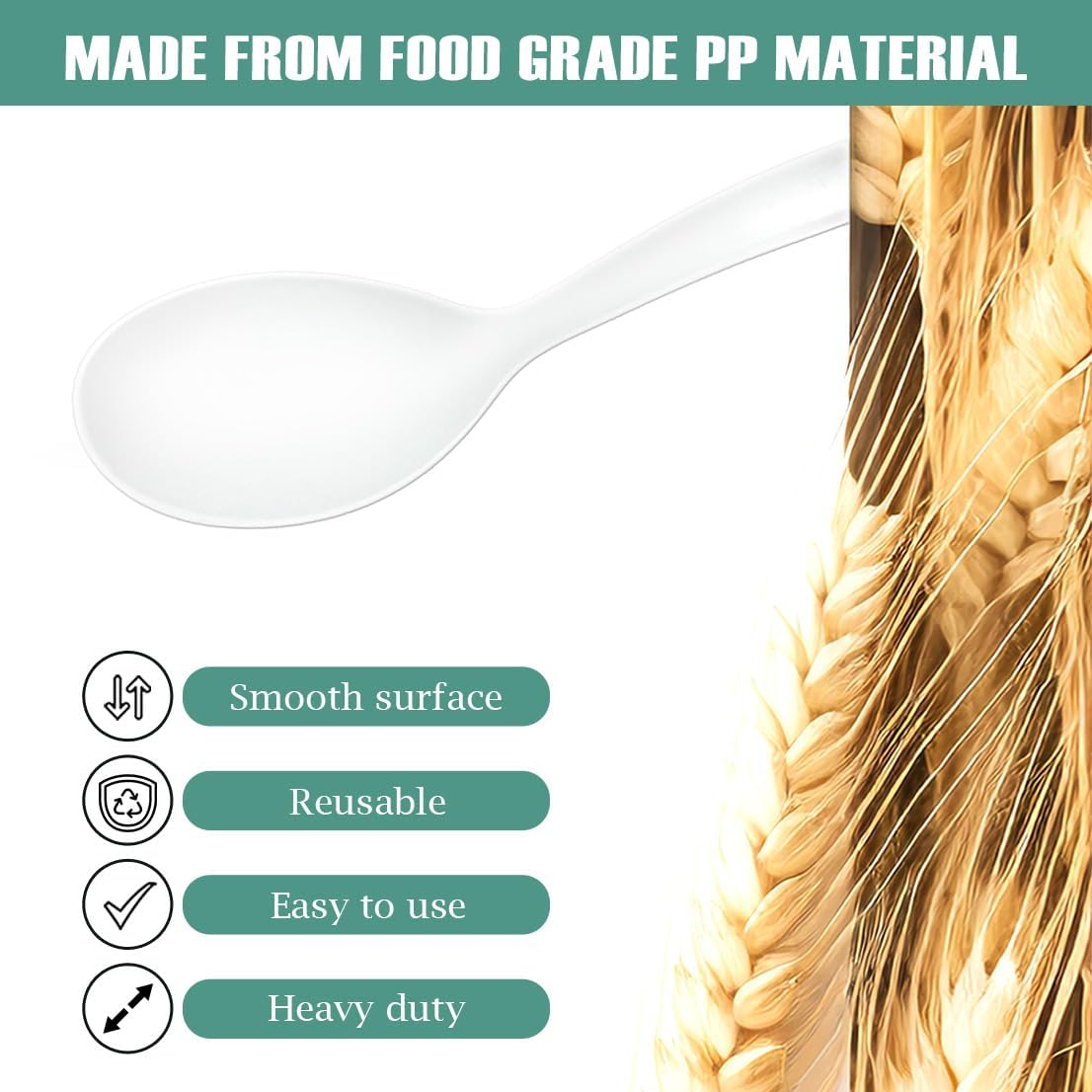 8 Pack 10" Large Reusable Plastic Serving Spoon Set, 4 Serving Spoons & 4 Slotted Spoons, Kitchen Mixing Serving Spoon for Buffet Chafing Dish Catering (Matte Clear, Not for Cooking)