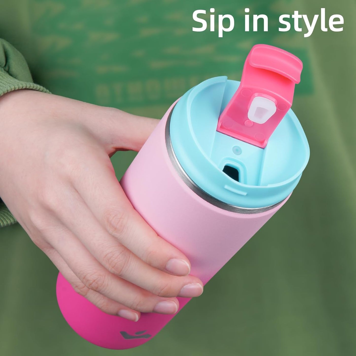 Tumbler with Lid, 16 oz Travel Coffee Mug Double Wall Vacuum Stainless Steel Thermal Metal Cup Insulated Water Bottle,Cherry