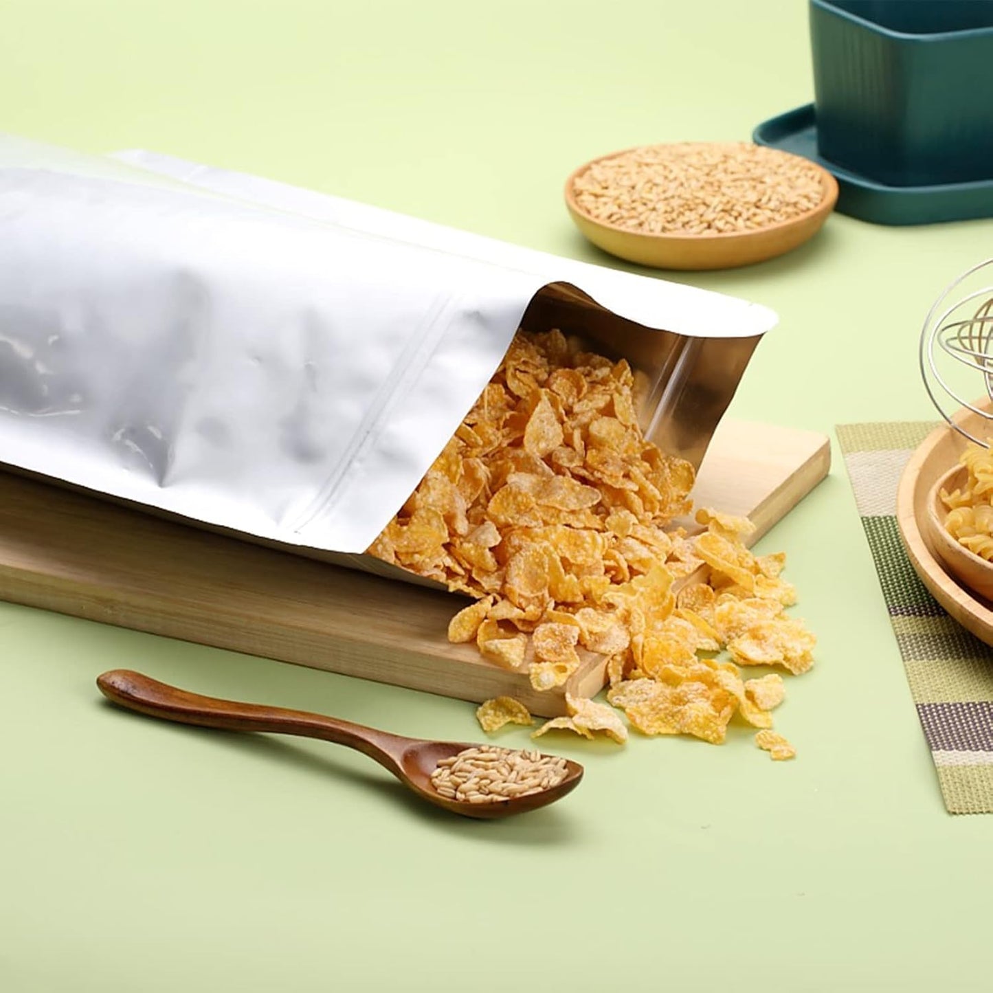 SHXWELL 50pcs 2 Quart Mylar Bags for Food Storage, 8"x12" 10 Mil Stand-Up Zipper Pouches Resealable and Heat Sealable for Long Term Food Storage(8"x12", Extra Thick)