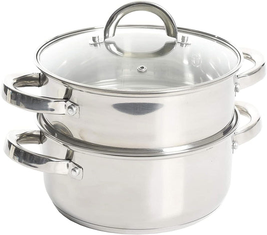 Oster Sangerfield Stainless Steel Cookware, 3.0-Quart Dutch Oven w/Steamer Basket
