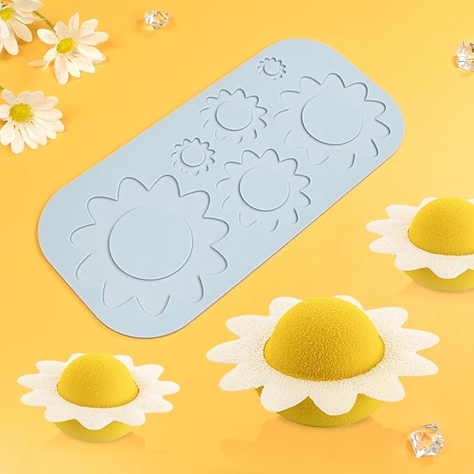 mostsom Sunflower Lace Silicone Mold for Epoxy Resin, Chocolate, Cake Decoration, Candles, Homemade Crafts Fondant Mould, Sugarcraft Pad, Crispy Chip Decor, Kitchen Tool (A_ Sunflower)
