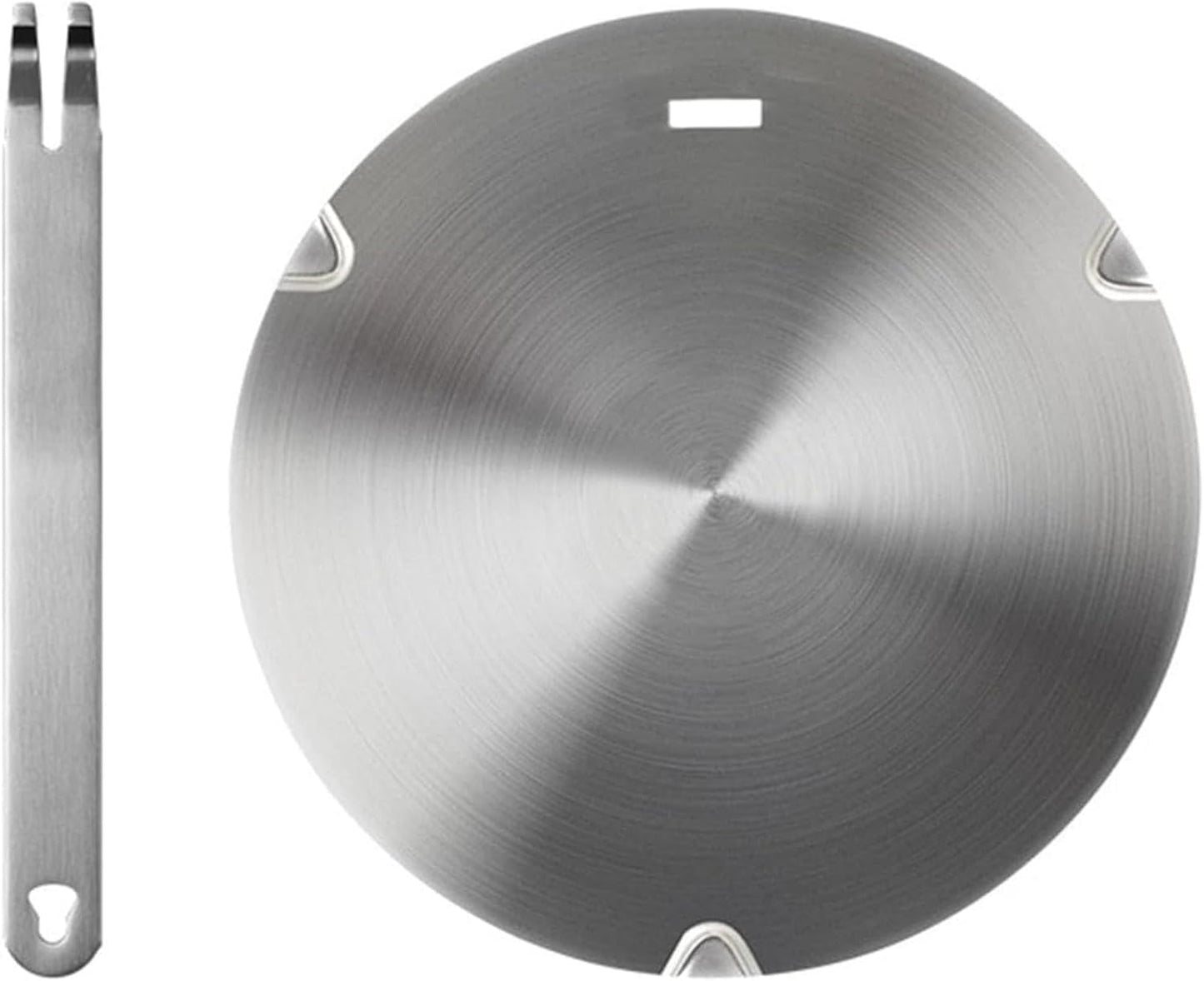 Induction Cooktop Adapter Plate, Heat Diffuser for Gas Stove Cooktop, Beswarmy Stainless Steel Induction Converter Disk Simmer Plate with Detachable Handle 22cm