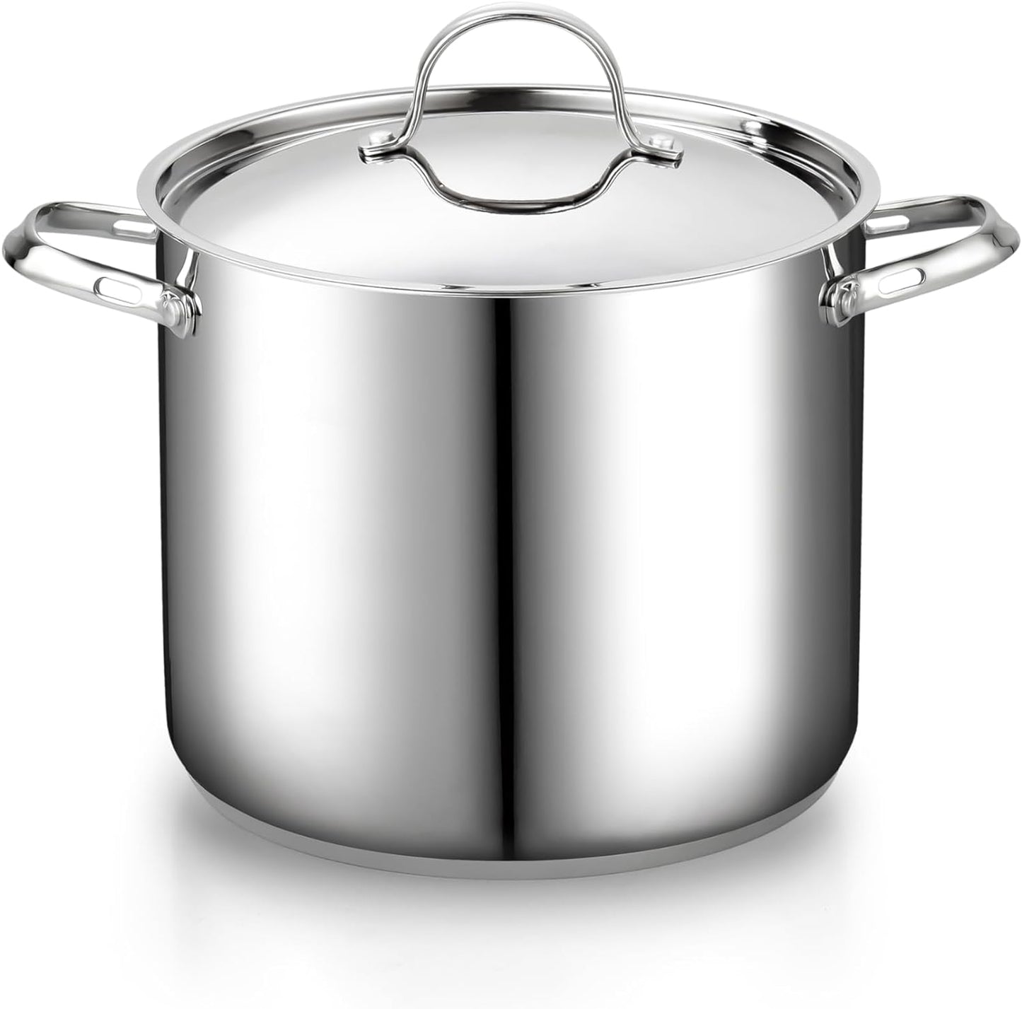 Cooks Standard 18/10 Stainless Steel Stockpot 12-Quart, Classic Deep Cooking Pot Canning Cookware with Stainless Steel Lid, Silver