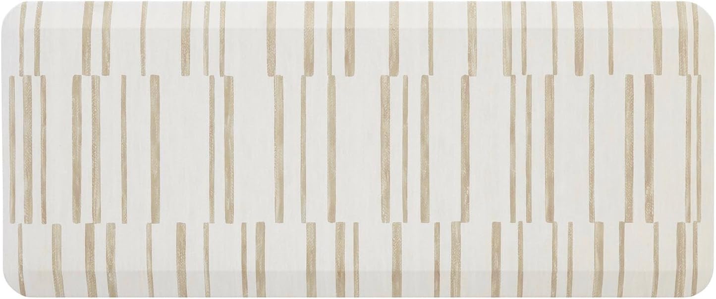 House of Noa Nama Standing Mat – Anti-Fatigue Cushioned Kitchen Mats for Floor | Ergonomic Bounce-Back Foam Kitchen Mats | Anti-Fatigue Mats for Kitchen & Standing | Nara Stripe Natural | 22" x 54"