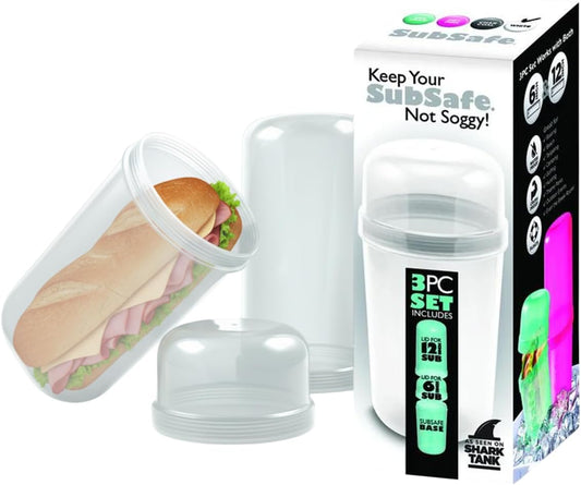 SubSafe Sub Sandwich Container – This Reusable Sandwich Container Keeps Your Sub Safe, Not Soggy – Ideal Boating Accessories and Cooler Accessories – As Seen On Shark Tank, Makes a Great Gift