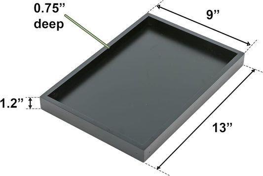 Bam & Boo Natural Bamboo Serving Tray Modern Rectangular (Black, 13” x 9" x 1.2") for Food, Drinks, Decor, Vanity in Home, Kitchen, Bathroom, Coffee Table, Bed