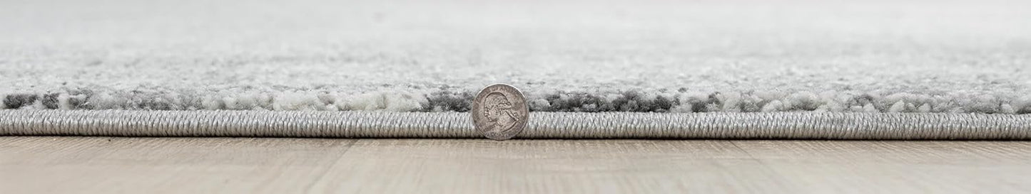 Keen Home Design Area Rugs - 10ft Round Non-Shedding, Abstract Rugs for Kitchen, Living Room, Bedroom, Dining Room, Entryway - Size: 10' Square, Abstract Cream/Grey