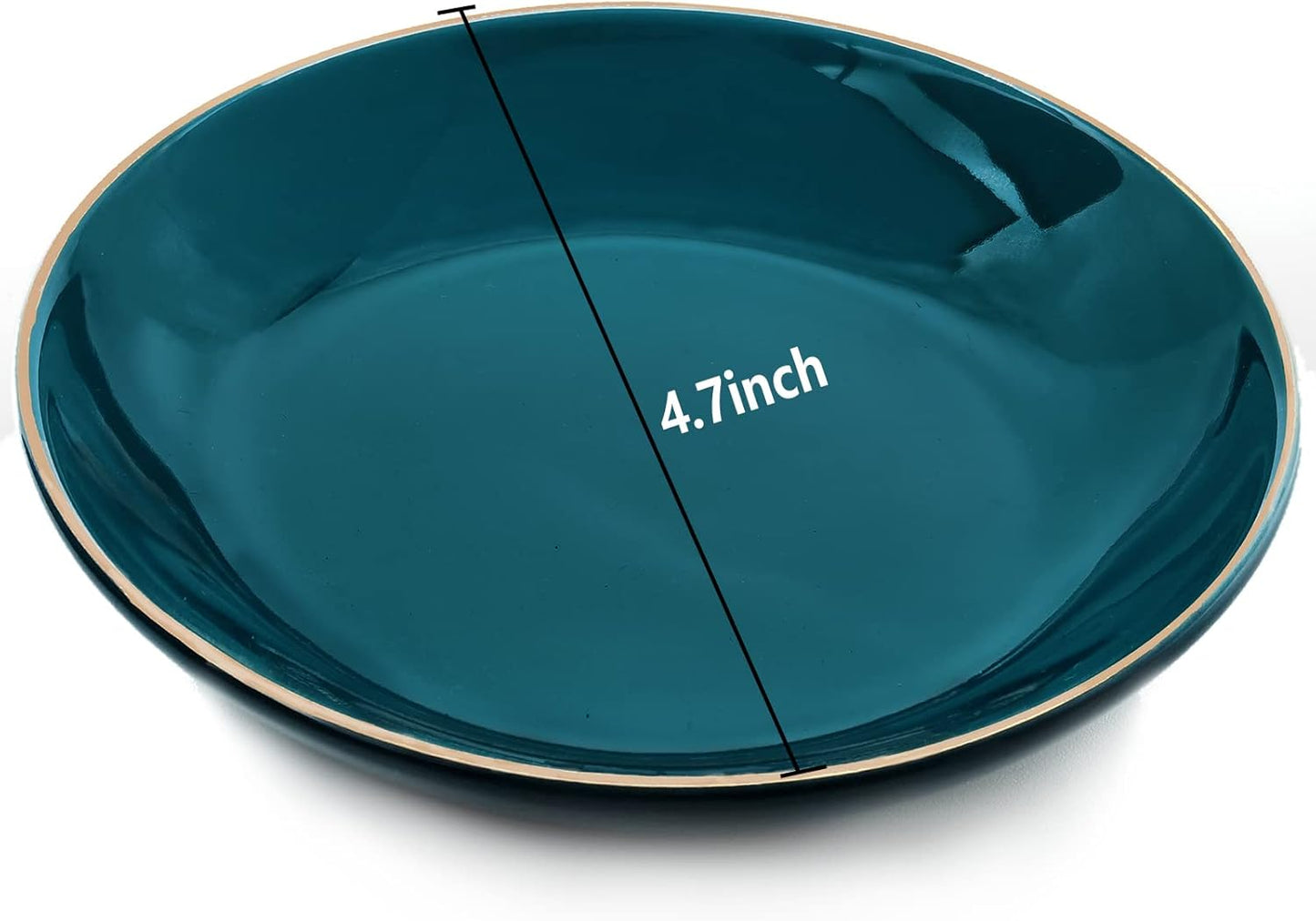 4.75" Ceramic Jewelry Tray, Small Ring Dish Holder Trinket Tray, Catch All Trays for Ring Earring Necklace Key, Christmas Gifts for Women Girls, Green