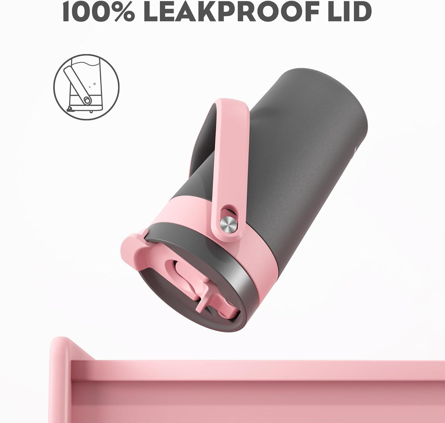 16 oz Insulated Coffee Mug for Outdoor: 2-in-1 Straw Flip Lid, Keep Cold 24H, Fit in Car Cupholder, Leakproof, Stainless Steel Coffee Tumbler with Handle for Work, Sports, Gifts and Home (Rebellion)