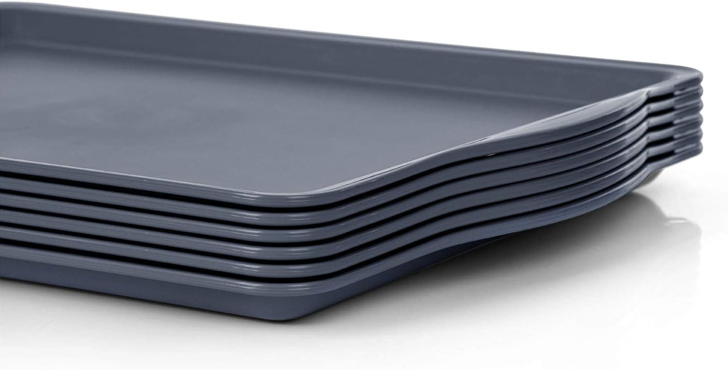 Mintra Home Durable Serving Tray (6pk, Dark Grey)