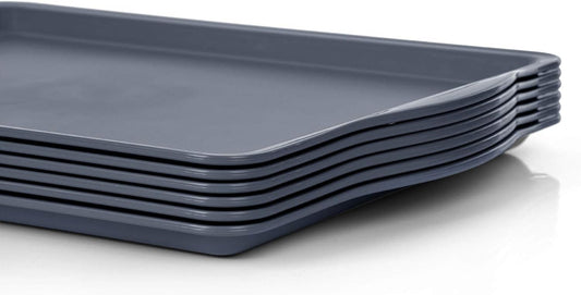 Mintra Home Durable Serving Tray (6pk, Dark Grey)