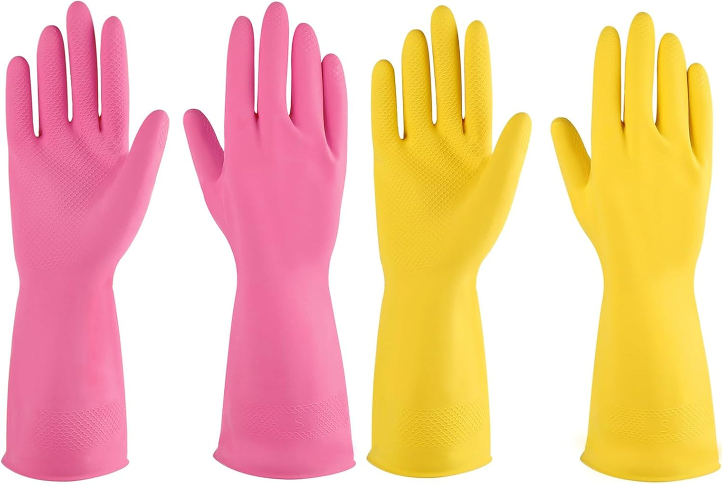 Rubber gloves dishwashing 2 or 4 Pairs for Kitchen,Cleaning gloves for household Reuseable.