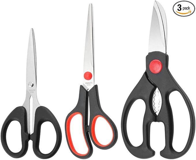 Kitchen Scissors 3 Pack Kitchen Shears Set All Purpose Poultry Shears Stainless Steel Sharp Utility Cooking Scissors for Home