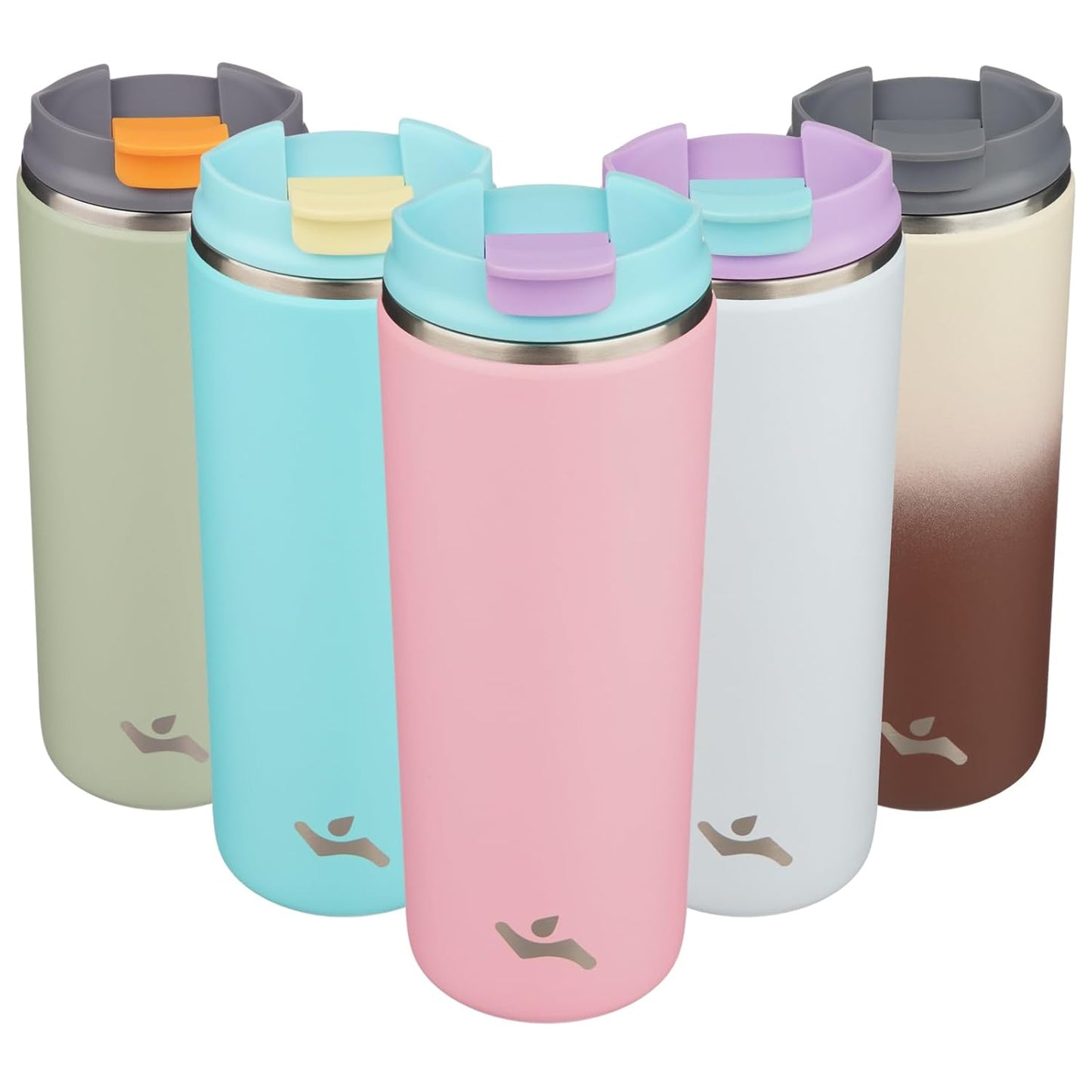 Tumbler with Lid, 16 oz Travel Coffee Mug Double Wall Vacuum Stainless Steel Thermal Metal Cup Insulated Water Bottle,Pink