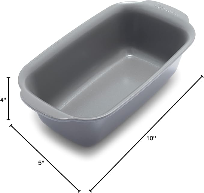 GreenPan Premiere Ovenware Healthy Ceramic Nonstick 1 lb. Loaf Baking Pan, PFOA & PFAS-Free, Warp-Free Bakeware, Durable Quick Heating Baking Tray, Oven and Broiler Safe to 600F, Dishwasher Safe, Gray