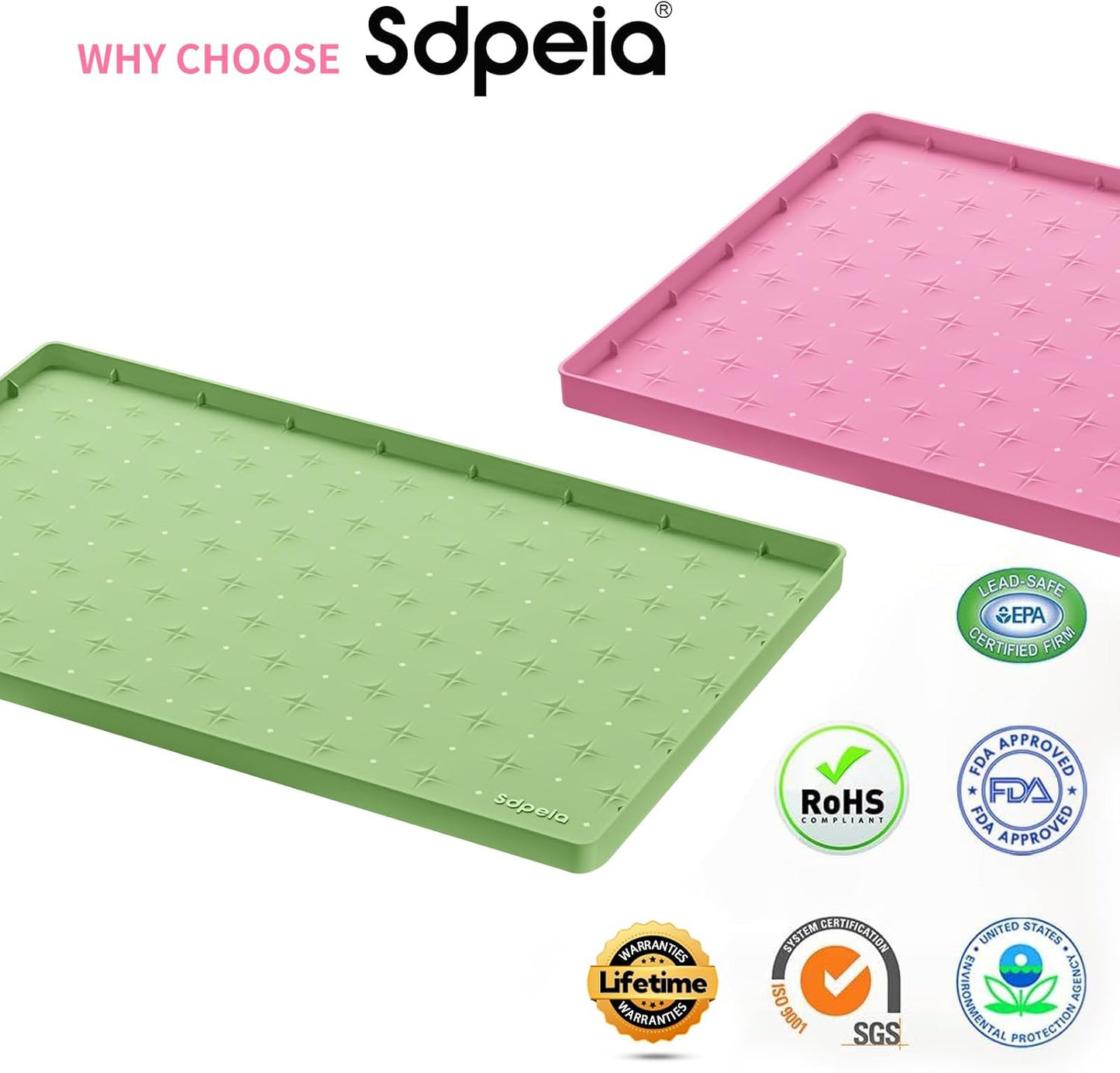 Sdpeia Under Sink Mat 34"×22" – Waterproof Silicone Cabinet Liner & Sink Protector for Kitchen & Bathroom, Multi-Purpose Organizers Tray for Pets, Laundry, Cat Litter Mat