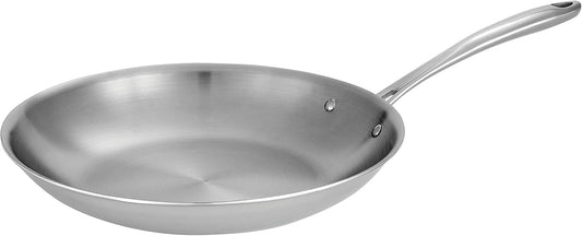 Tramontina Boston Tri-Ply Clad Stainless Steel 12-Inch Large Frying Pan, Induction-Ready Skillet, Dishwasher-Safe, NSF-Certified