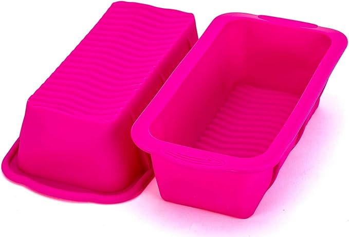 Tosnail 4 Pack Silicone Bread Loaf Pan, 8 x 4 Inches Silicone Baking Molds for Baking Banana Bread, Sandwich Bread, Small Loaf and Meatloaf