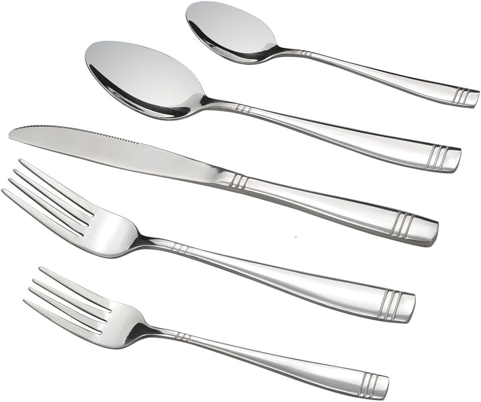 Obstnny 30 Pieces Stainless Steel Silverware Service for 6, Dinner Table Flatware Cutlery Set