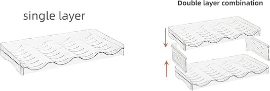 IEEK Plastic Stackable Bottle Storage Holder Rack Holds 16 Bottles,Free-Standing Water Bottle/Wine and Drink Organizer Shelf for Kitchen Cabinet,Fridge,Countertop,Pantry,Freezer,4 PackX4 Bottles,Clear