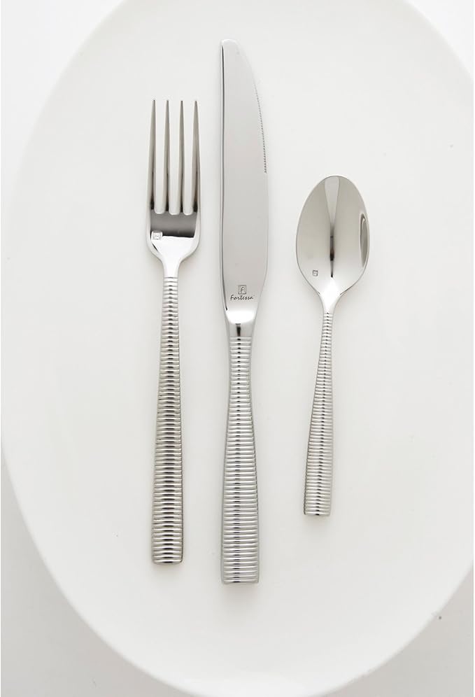 Fortessa Ringo 18/10 Polished Stainless Steel Flatware, 5 Piece Place Setting, Service for 1 -