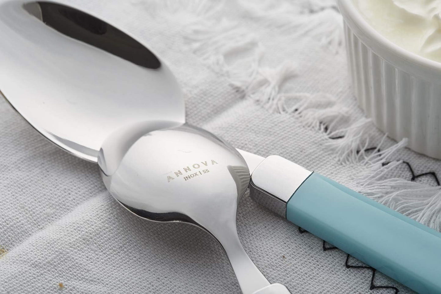 ANNOVA Silverware Set Stainless Steel Colorful Tableware Kitchen Flatware Set Utensils, Includes Dinner Knives, Forks, Spoons, Salad Forks & Dessert Spoons (Turquoise, 20 Pieces)