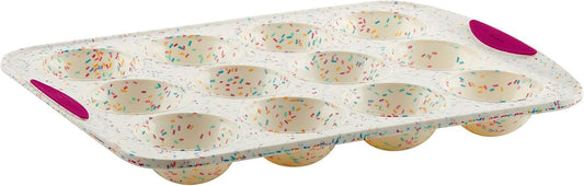 Trudeau Structure White Confetti Reinforced Silicone 12 Cup Dome Cake Pan/Mold (05118652)