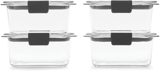 Rubbermaid Brilliance BPA Free Airtight Food Storage Containers with Lids, Set of 4 (4.7 Cup) Ideal for Lunch, Meal Prep, and Leftovers