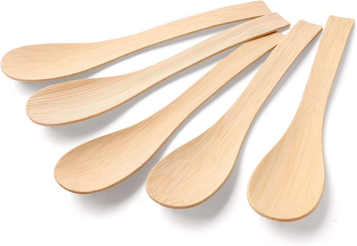 Bamboo Utensils Disposable -100PK Bamboo Soup Spoons 6.7" Disposable Compostable Spoons for Eating 100% Biodegradable Renewable Natural Travel Cutlery