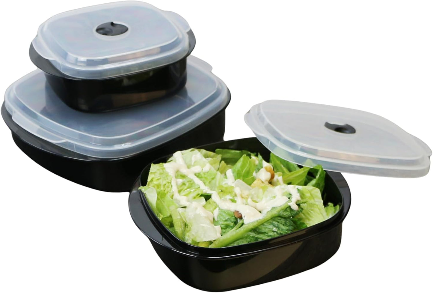 Calypso Basics by Reston Lloyd 6-Piece Microwave Cookware, Steamer and Storage Set, Black