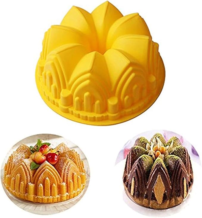 FantasyDay 8.6'' Crown Castle Cake Mold Silicone Baking Molds Party Cake Bakeware for Your Birthday Dessert, Cake, Bread, Tart, Pie, Flan and More #2